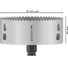 Lochsäge mit 121 Millimeter Durchmesser und Bosch Logo