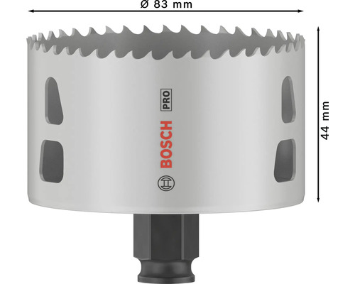 Bohrkronenaufsatz mit 83 Millimeter Durchmesser und 44 Millimeter Höhe