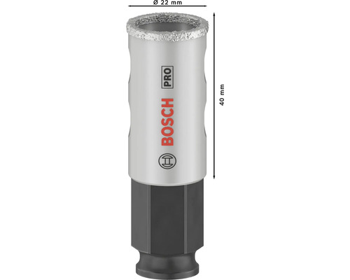 Bosch Pro Fliesenbohrer mit 22 Millimeter Durchmesser und 40 Millimeter Länge