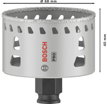 Bohrkrone mit 68 Millimeter Durchmesser und Bosch Logo