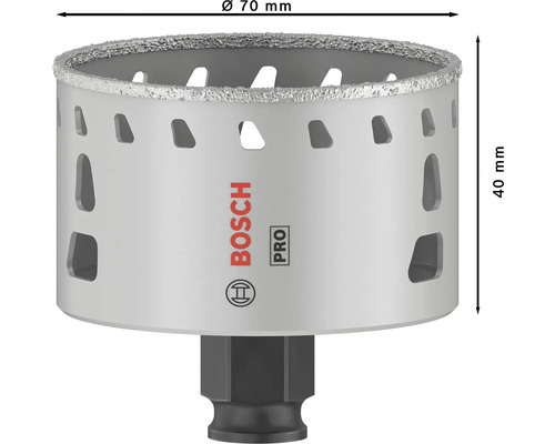 Bosch Pro Diamant-Lochsäge, Durchmesser 70 Millimeter, Höhe 40 Millimeter