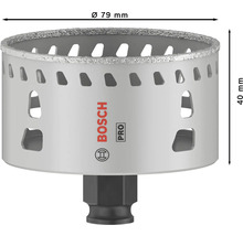 Bosch Pro Diamant-Bohrkrone, Durchmesser 79 Millimeter, Höhe 40 Millimeter