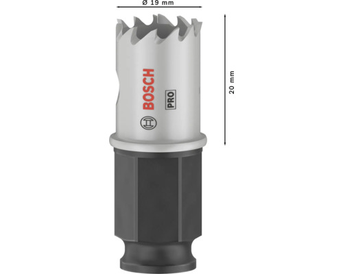 Bosch Lochsäge mit 19 Millimeter Durchmesser und 20 Millimeter Höhe