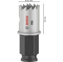 Bosch Lochsäge mit Durchmesser 21 Millimeter und einer Länge von 20 Millimeter.