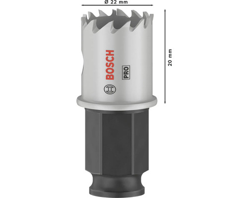 Bosch Lochsäge mit 22 Millimeter Durchmesser und 20 Millimeter Länge