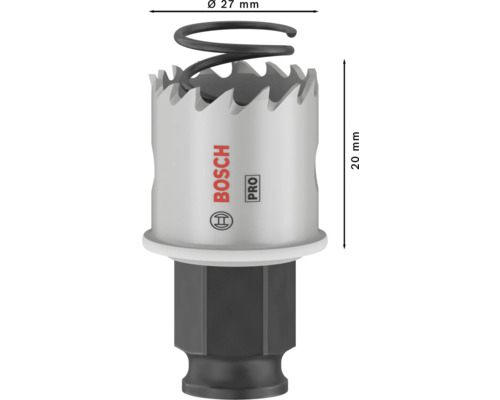 Bosch Logo Lochsäge mit 27 Millimeter Durchmesser und 20 Millimeter Höhe