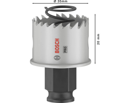 Bosch Pro Lochsäge mit 35 Millimeter Durchmesser und 20 Millimeter Tiefe