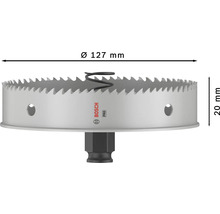 Lochsäge mit 127 Millimeter Durchmesser und 20 Millimeter Tiefe