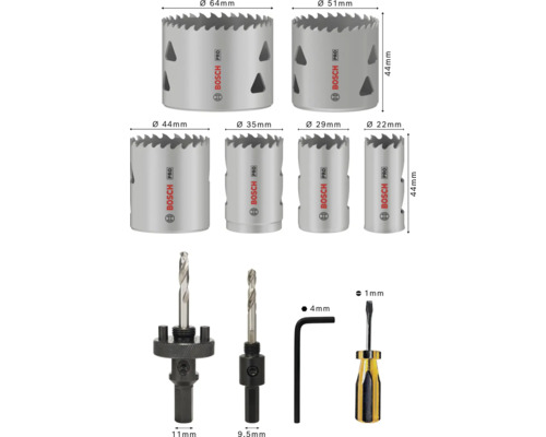 Bosch Pro Lochsägenset mit verschiedenen Größen und Zubehör