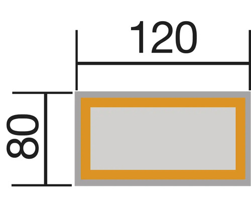 Technische Zeichnung mit Maßangaben: 120 und 80