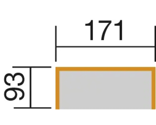 Technische Zeichnung mit Maßangaben: 171 und 93