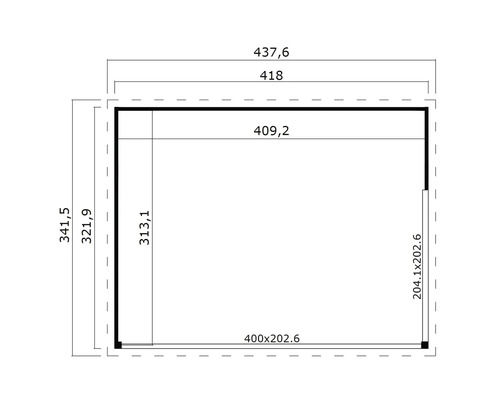 Grundriss mit Maßangaben