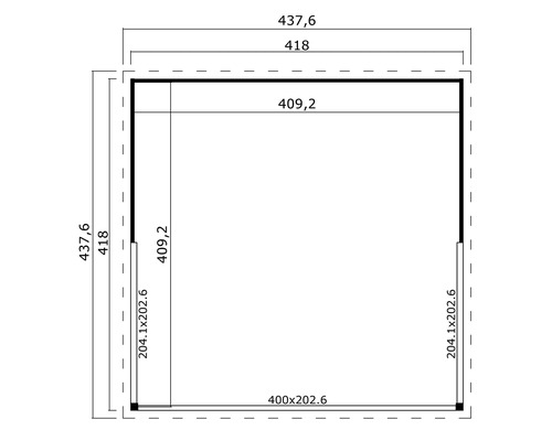 Grundriss mit Maßangaben
