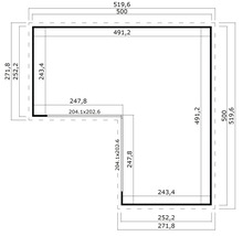 Grundrisszeichnung mit Maßangaben