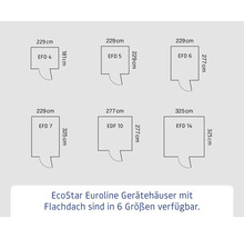Gartenhaus Hörmann EcoStar Euroline Flachdach, Einzeltür 237 x 325 cm grau