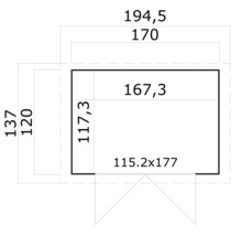 Gartenhaus weka Mori 2.1 inkl. Fußboden 195 x 137 cm natur