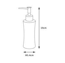 Abbildung eines Seifenspenders mit den Maßen 19 cm Höhe und 5,4 cm Durchmesser