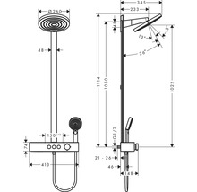 Duschsäule inkl. Thermostat hansgrohe Pulsify S 260 2jet EcoSmart bronze gebürstet 24241140