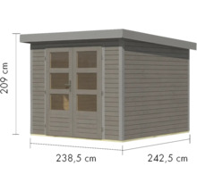 Gartenhaus Karibu Metalwood 3,5D Blech graualu 266 x 266,5 cm wassergrau