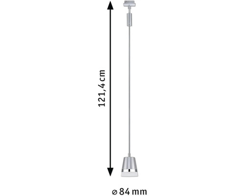 Abmessungen einer Pendelleuchte: Höhe 121,4 cm, Durchmesser 84 mm