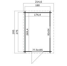 Gartenhaus Jura 2 214,6 x 295 cm carbongrau