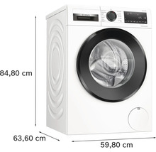 Bosch Waschmaschine mit Abmessungen: 84,80 cm Höhe, 63,60 cm Tiefe, 59,80 cm Breite