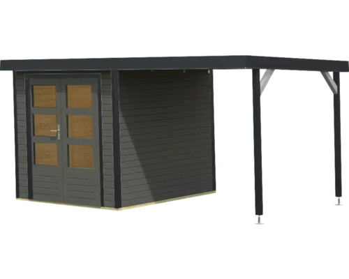 Gartenhaus mit Anbau aus Holz