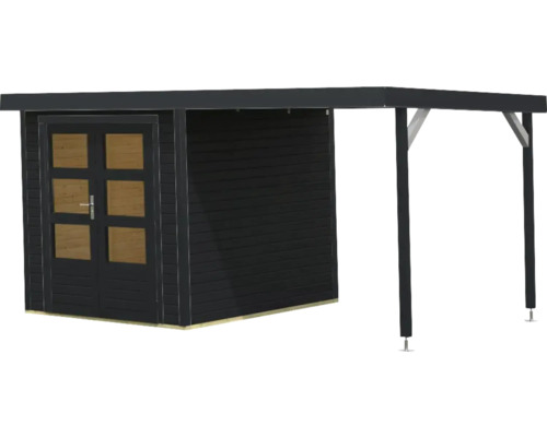 Holzgartenhaus mit Vordach