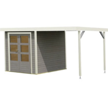 Gartenhaus mit Doppeltür und Carport aus Holz