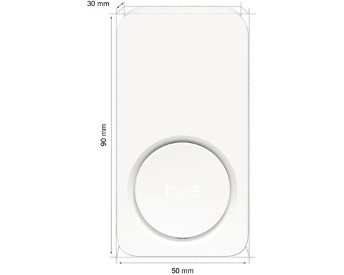 Philips Hue Dimmschalter, Abmessungen: 90 mm x 50 mm x 30 mm
