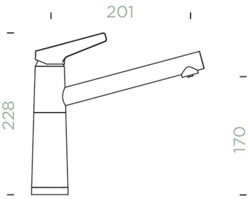 Abmessungen einer Küchenarmatur