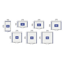 Gartenhaus Biohort HighLine Gr. H6 Einzeltür 314,3 x 314,3 silber-metallic