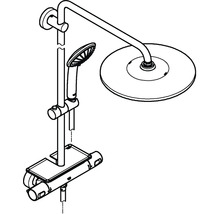 Duschsystem mit Kopfbrause, Handbrause und Thermostat