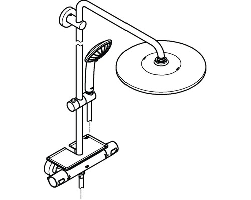 Duschsystem mit Kopfbrause, Handbrause und Thermostat