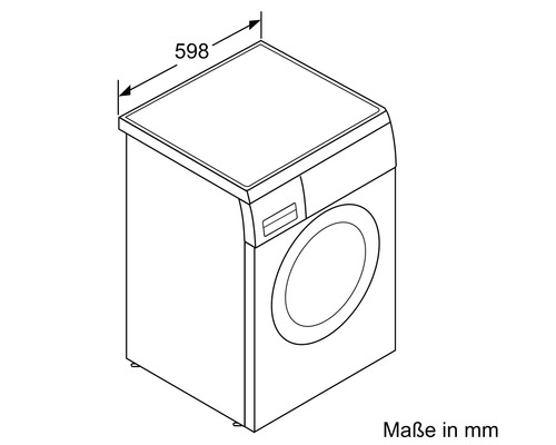 Waschmaschine Abmessungen mit 598 Millimeter Breite