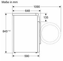 Maße einer Waschmaschine in Millimeter