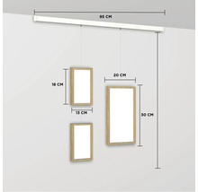 Flexible Fotowand Set naturel eiche weiß 95 cm 3 Fotos 2x 13x18 cm 1x 20x30 cm