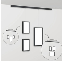 Flexible Fotowand Set schwarz 95 cm 3 Fotos 2x 13x18 cm 1x 20x30 cm