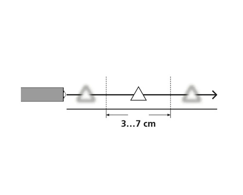 Abstand zwischen Sensoren: 3 bis 7 Zentimeter