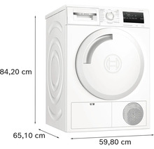 Bosch Wärmepumpentrockner mit den Massen 84,20 cm Höhe, 65,10 cm Tiefe und 59,80 cm Breite