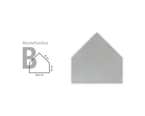 Bischofsmütze mit den Massen 49,5 cm, 35 cm und 25 cm