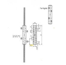 Technische Zeichnung eines Bauteils mit Maßangaben und Schraube M6x4.