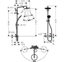 Duschsäule inkl. Thermostat hansgrohe RAINDANCE chrom glänzend 27116000