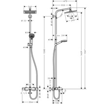 Duschsäule inkl. inkl. Badewannenthermostat hansgrohe Crometta chrom glänzend 27298000