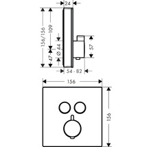 hansgrohe Unterputz Thermostat Dusche SHOWERSELECT GLAS weiß/chrom ohne Unterputzgrundkörper 15738400