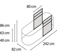 Verlängerung Vitavia Stretched 401 zinkalume 80x40,1 cm silber