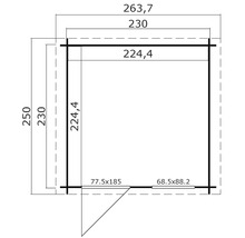 Gartenhaus Wels 2 inkl. Fußboden 263,7 x 250 cm lichtgrau