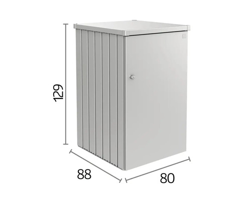 Grauer Mülltonnenbox mit den Maßen 129 x 88 x 80 cm