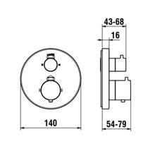 LAUFEN Unterputz Thermostat Dusche MEDA chrom ohne Unterputzgrundkörper HF506676100000