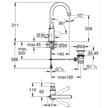 Grohe Quickfix Waschtischarmatur SWIFT chrom 24330001